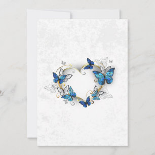 Jewellery Heart with Butterflies Morpho Card