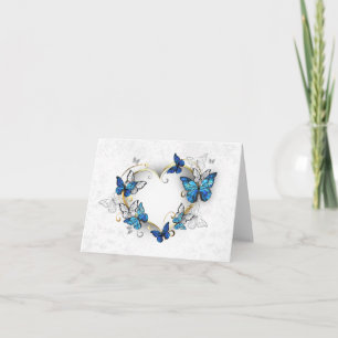 Jewellery Heart with Butterflies Morpho Card
