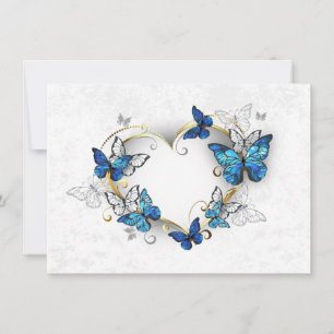 Jewellery Heart with Butterflies Morpho Card