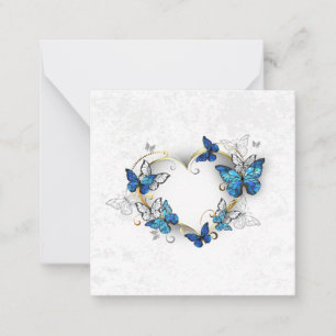 Jewellery Heart with Butterflies Morpho Card