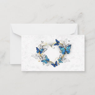 Jewellery Heart with Butterflies Morpho Card