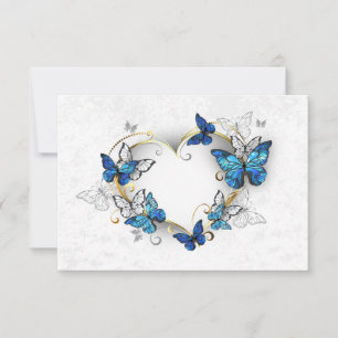 Jewellery Heart with Butterflies Morpho Card