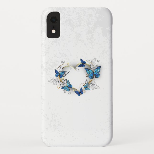 Jewellery Heart with Butterflies Morpho Case-Mate iPhone Case (Back)