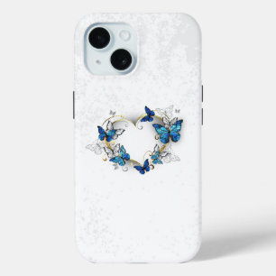 Jewellery Heart with Butterflies Morpho iPhone 15 Case