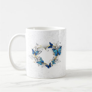Jewellery Heart with Butterflies Morpho Coffee Mug