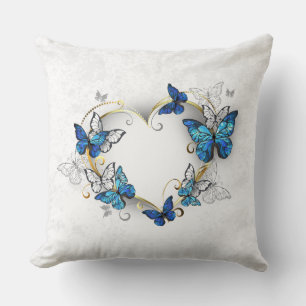 Jewellery Heart with Butterflies Morpho Cushion