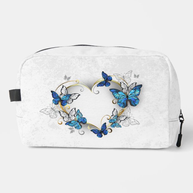 Jewellery Heart with Butterflies Morpho Dopp Kit (Front)