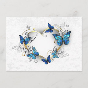 Jewellery Heart with Butterflies Morpho Enclosure Card