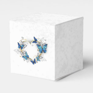 Jewellery Heart with Butterflies Morpho Favour Box