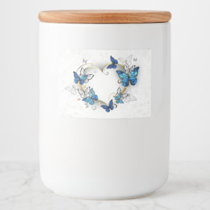 Jewellery Heart with Butterflies Morpho Food Label