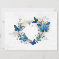 Jewellery Heart with Butterflies Morpho
