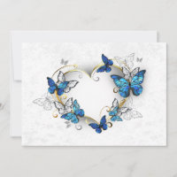 Jewellery Heart with Butterflies Morpho