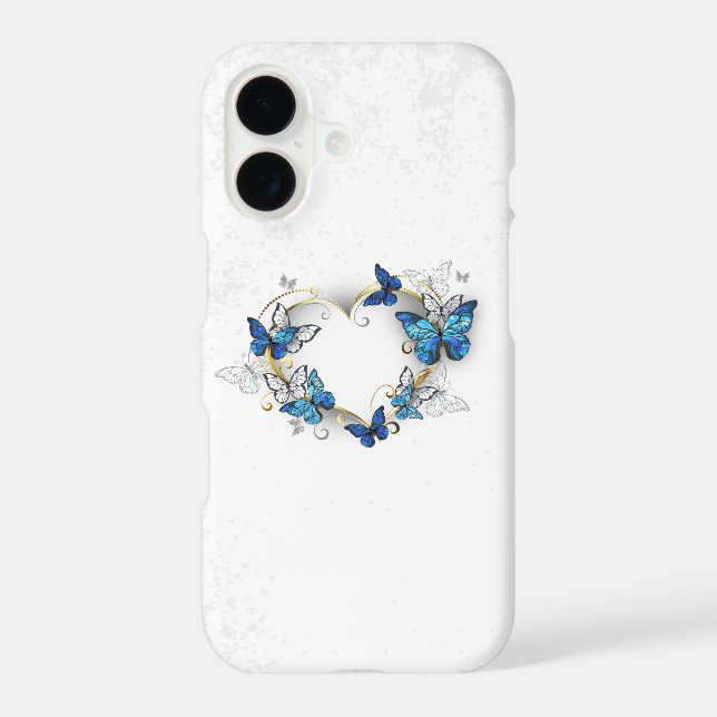 Jewellery Heart with Butterflies Morpho iPhone Case (Back)