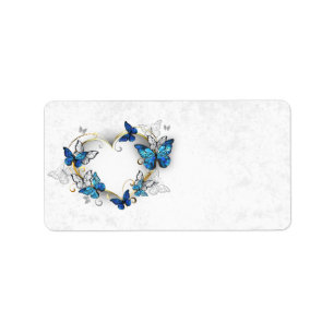 Jewellery Heart with Butterflies Morpho Label