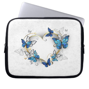 Jewellery Heart with Butterflies Morpho Laptop Sleeve