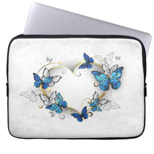 Jewellery Heart with Butterflies Morpho Laptop Sleeve