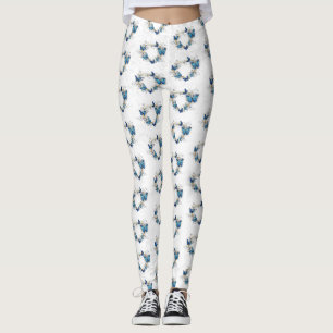 Jewellery Heart with Butterflies Morpho Leggings