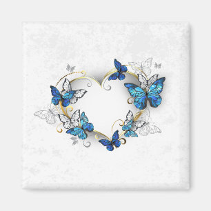 Jewellery Heart with Butterflies Morpho Magnet