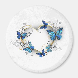 Jewellery Heart with Butterflies Morpho Magnet