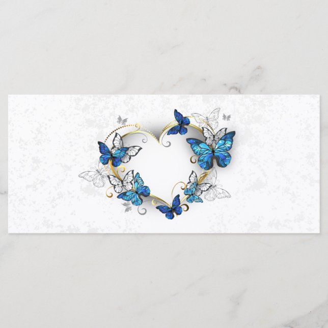 Jewellery Heart with Butterflies Morpho Menu (Front)