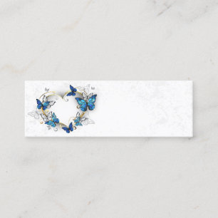 Jewellery Heart with Butterflies Morpho Mini Business Card