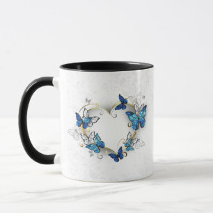 Jewellery Heart with Butterflies Morpho Mug