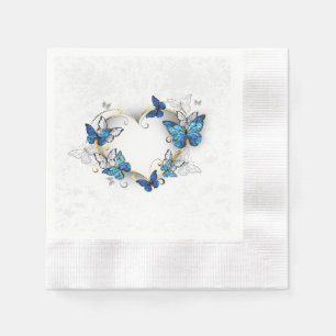 Jewellery Heart with Butterflies Morpho Napkin
