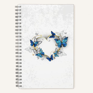 Jewellery Heart with Butterflies Morpho Notebook