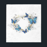Jewellery Heart with Butterflies Morpho Notepad<br><div class="desc">Jewelled,  golden heart with blue and white realistic butterflies morpho. Morpho. Design with blue butterflies morpho.</div>