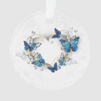 Jewellery Heart with Butterflies Morpho