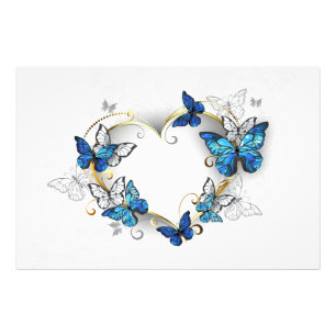 Jewellery Heart with Butterflies Morpho Photo Print