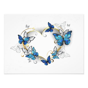 Jewellery Heart with Butterflies Morpho Photo Print