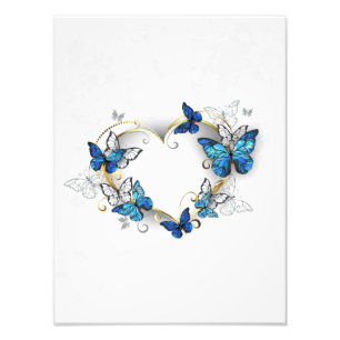 Jewellery Heart with Butterflies Morpho Photo Print