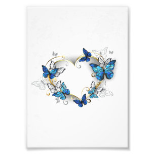 Jewellery Heart with Butterflies Morpho Photo Print