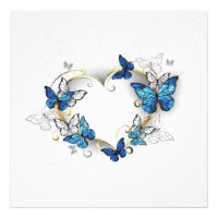 Jewellery Heart with Butterflies Morpho