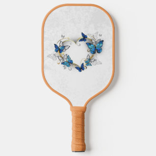 Jewellery Heart with Butterflies Morpho Pickleball Paddle