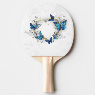 Jewellery Heart with Butterflies Morpho Ping Pong Paddle