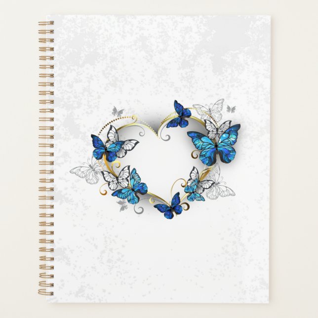 Jewellery Heart with Butterflies Morpho Planner (Front)