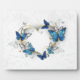 Jewellery Heart with Butterflies Morpho Plaque