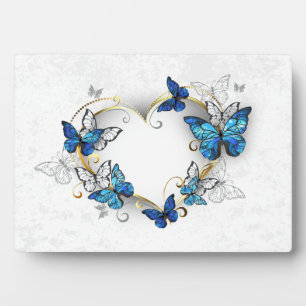 Jewellery Heart with Butterflies Morpho Plaque