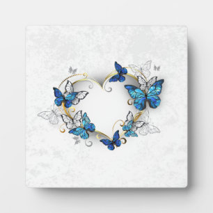 Jewellery Heart with Butterflies Morpho Plaque