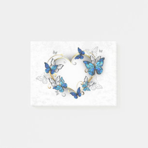 Jewellery Heart with Butterflies Morpho Post-it Notes