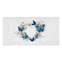 Jewellery Heart with Butterflies Morpho