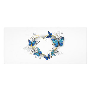 Jewellery Heart with Butterflies Morpho Rack Card