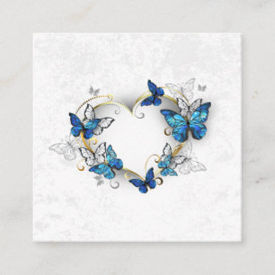 Jewellery Heart with Butterflies Morpho Referral Card