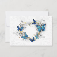 Jewellery Heart with Butterflies Morpho