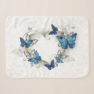 Jewellery Heart with Butterflies Morpho Sherpa Blanket