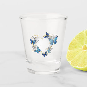 Jewellery Heart with Butterflies Morpho Shot Glass
