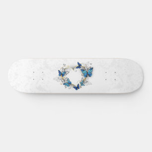 Jewellery Heart with Butterflies Morpho Skateboard