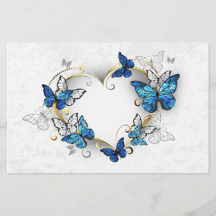 Jewellery Heart with Butterflies Morpho Stationery